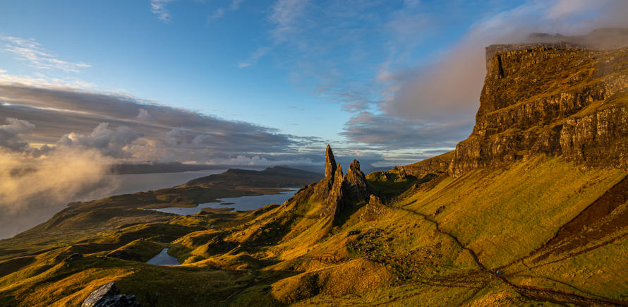 Old man of Storr bei Sonnenaufgang