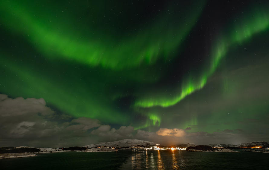Polarlichtbeobachtung an Bord der MS Polarlys/Hurtigruten