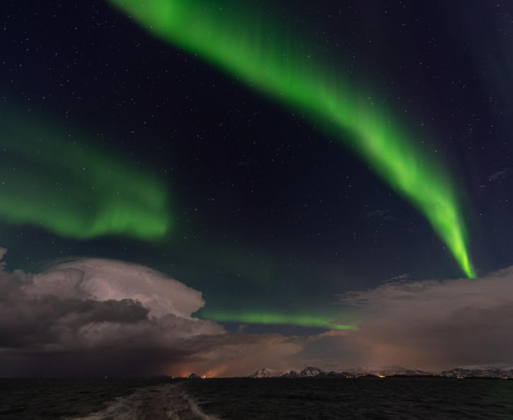 Polarlichtbeobachtung an Bord der MS Polarlys/Hurtigruten