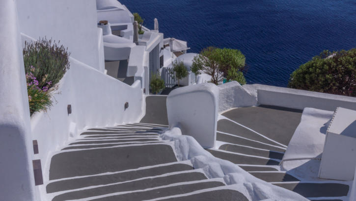Santorin - Stufenabgang auf Oia