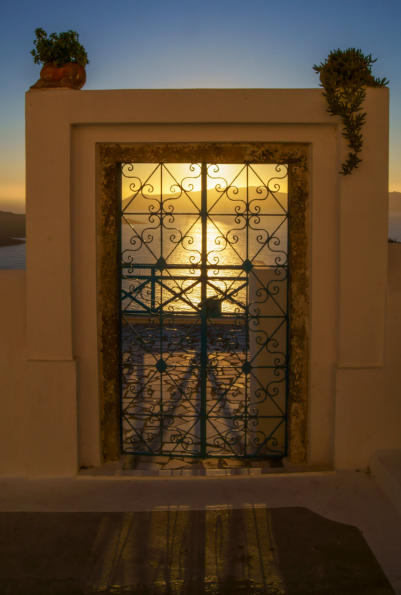 Santorin - Blick vom Kraterrand in die Caldera